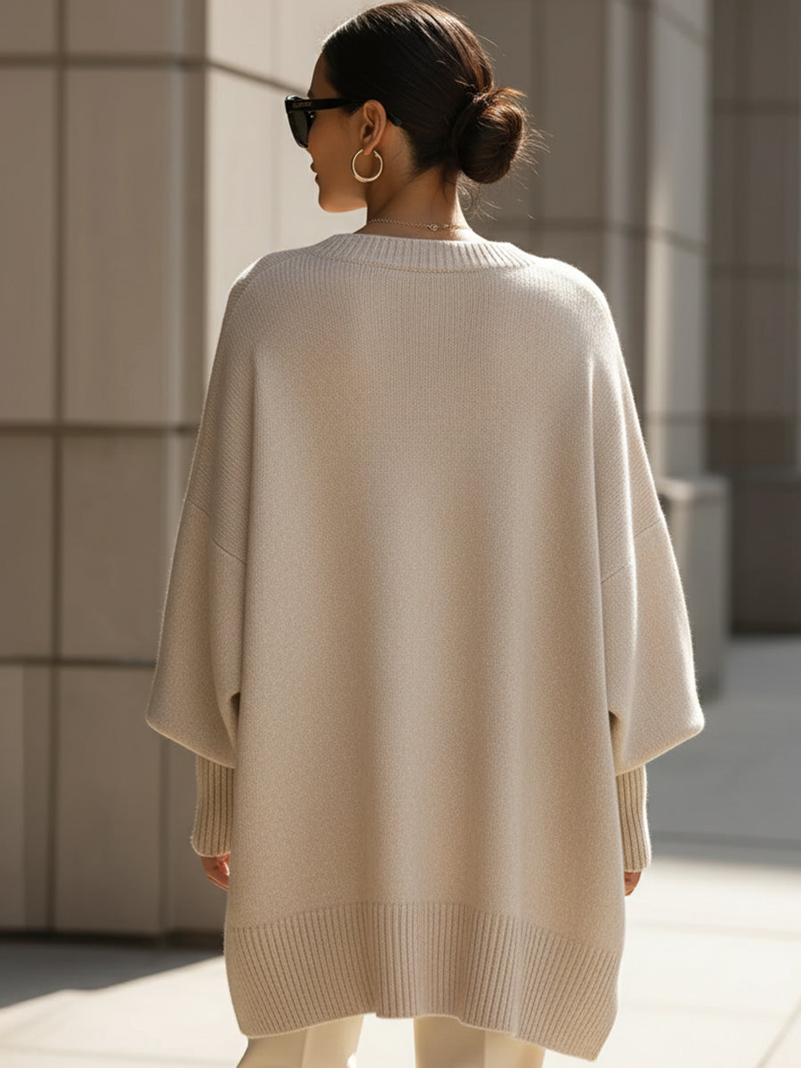 PULL SURDIMENSIONNÉ CÔTELÉ POUR FEMMES