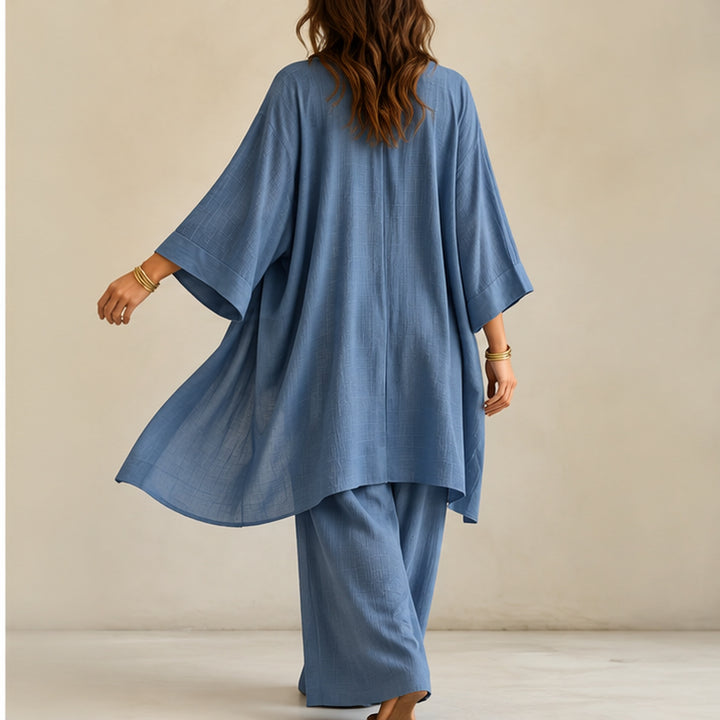 Ilona | Kimono a kalhoty, džínově modrá