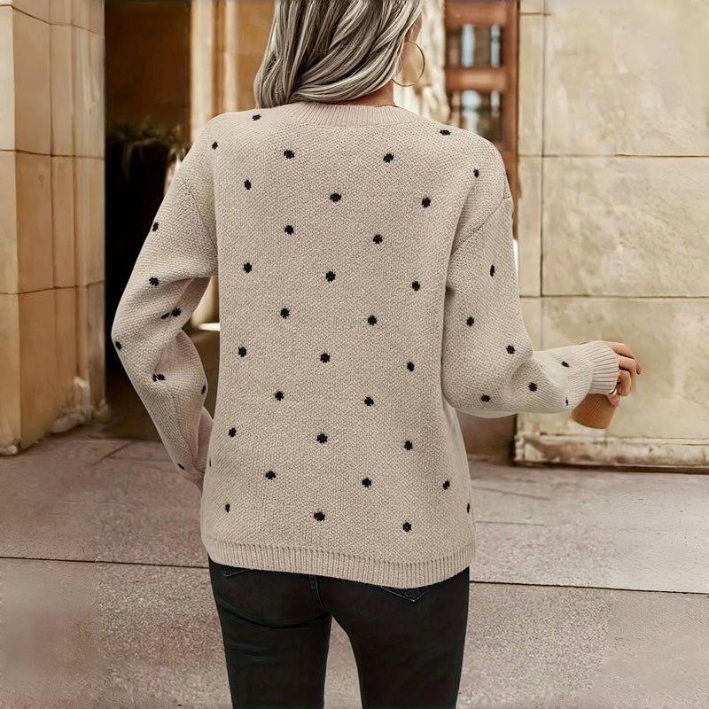 PULL EN MAILLE À POIS POUR FEMME