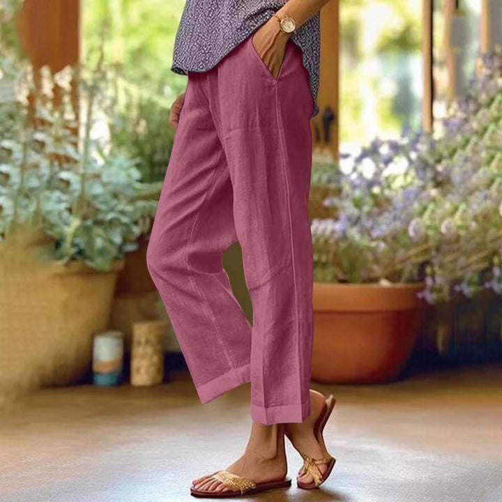 PANTALON COUPE RELAXÉE EN LIN POUR FEMME