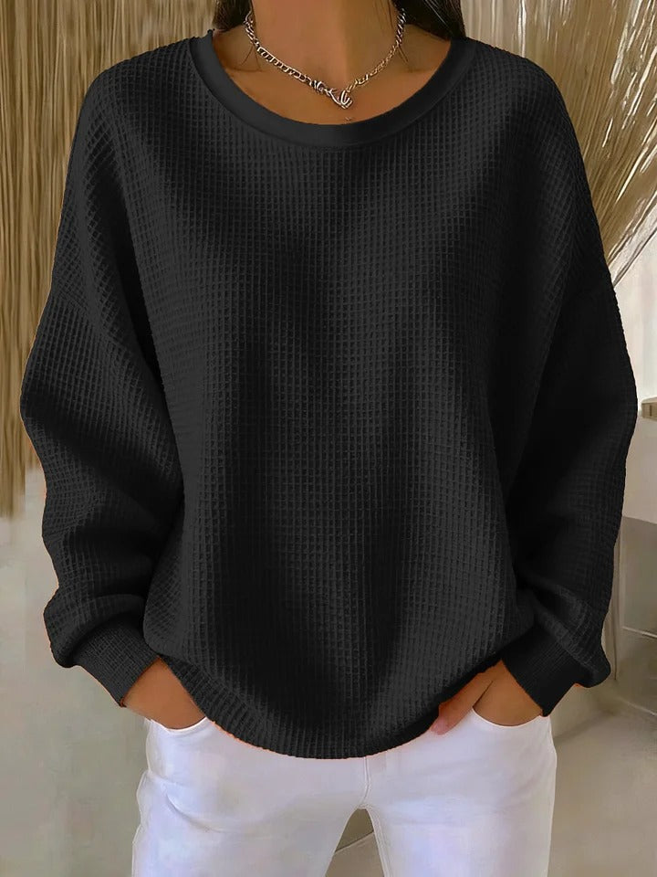 PULL OVERSIZE EN MAILLE GAUFRÉE POUR FEMME