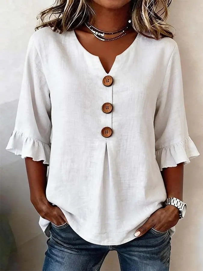 BLOUSE À VOLANTS ROMANTIQUE POUR FEMMES