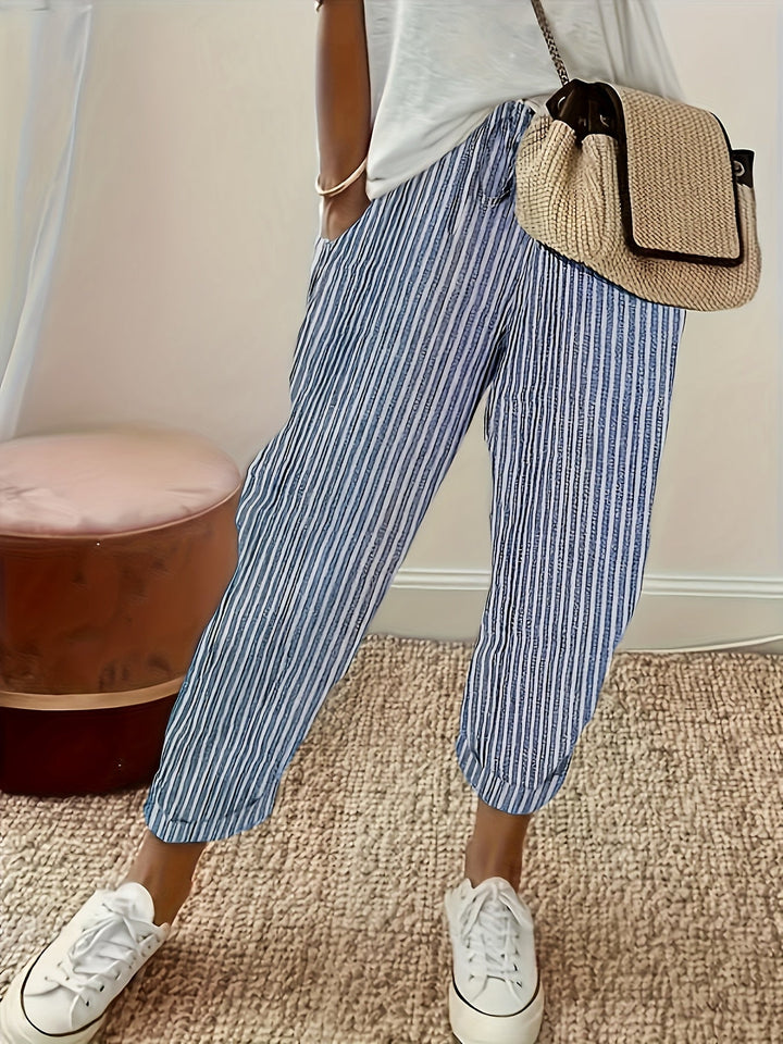 PANTALONS LARGES À RAYURES POUR FEMMES