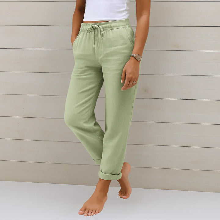 PANTALON EN LIN MÉLANGÉ POUR FEMME