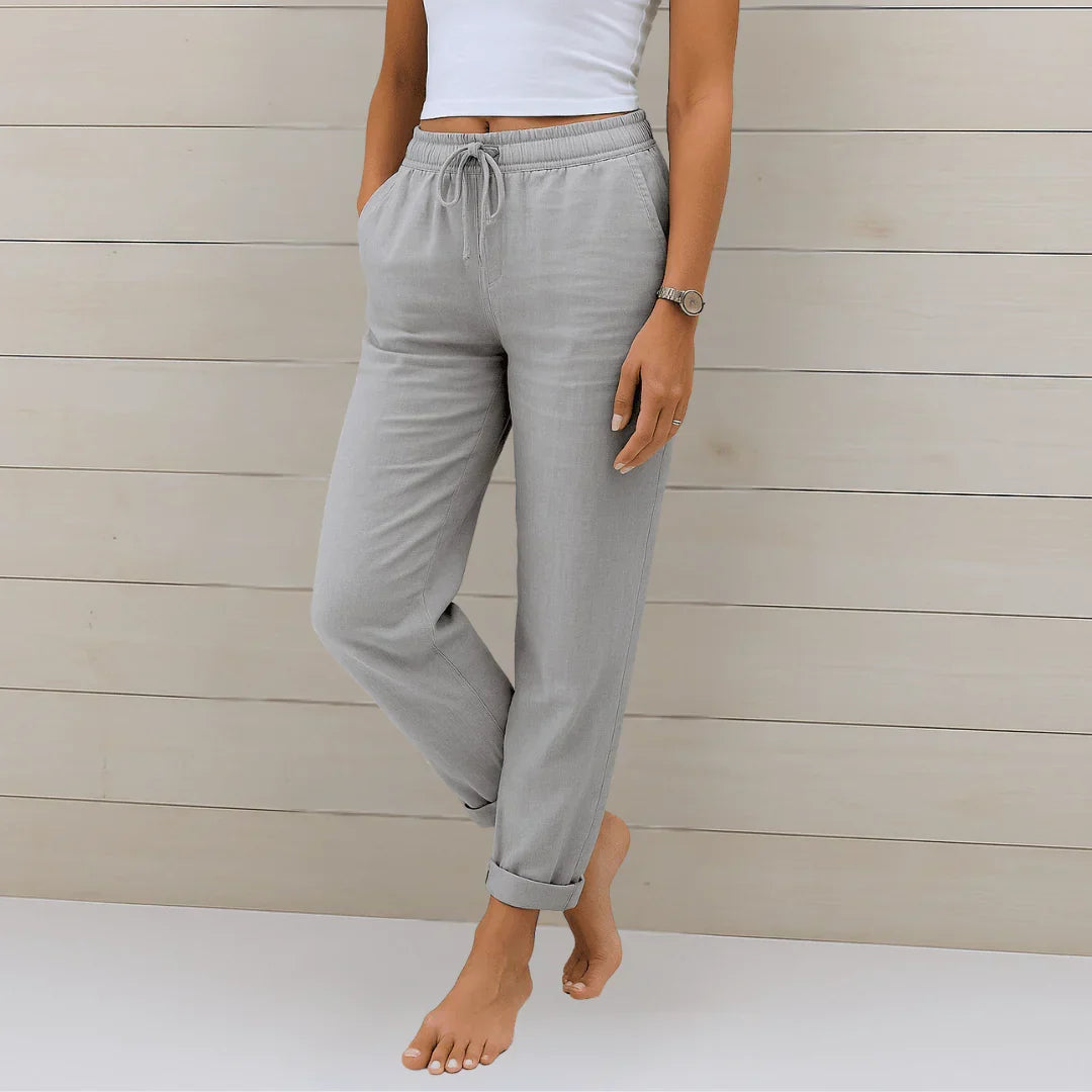 PANTALON EN LIN EXTENSIBLE POUR FEMMES