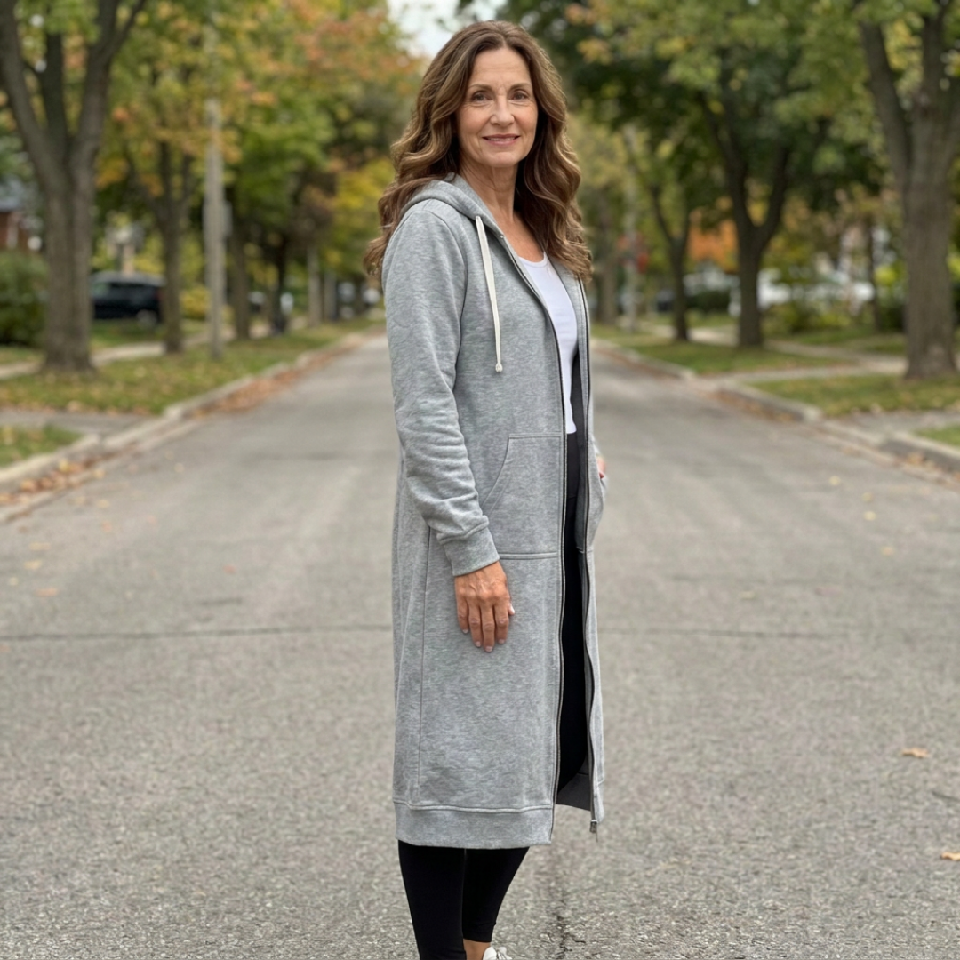 GILET LONGUE EN ZIP DÉTENDUE POUR FEMMES