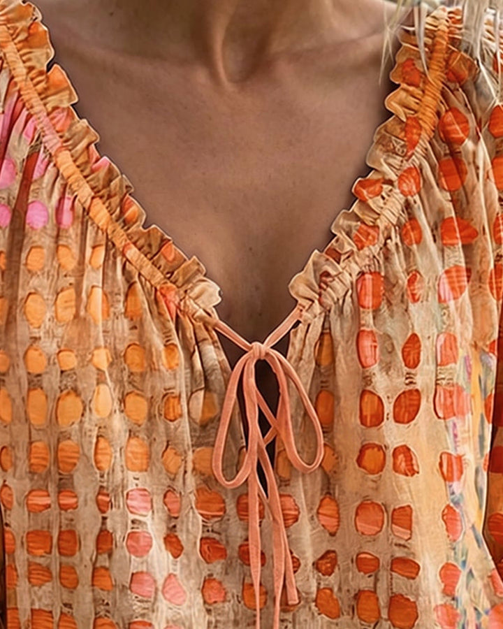 Lena | Halenka s puntíky a šněrováním