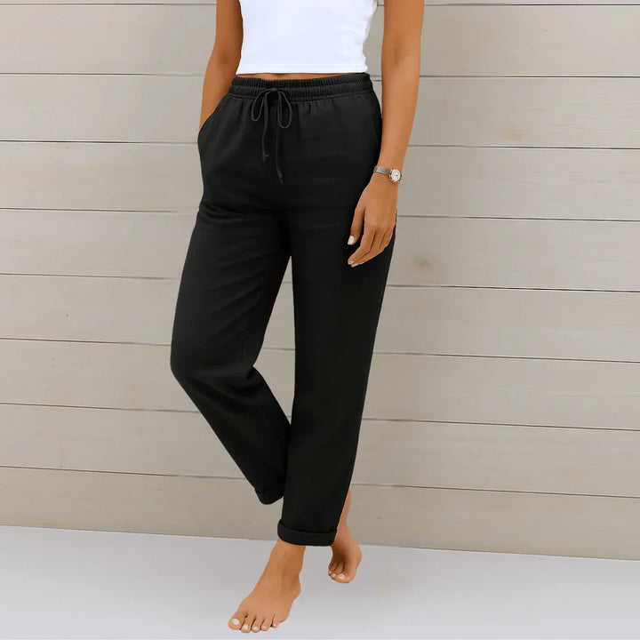 PANTALON EN LIN EXTENSIBLE POUR FEMMES