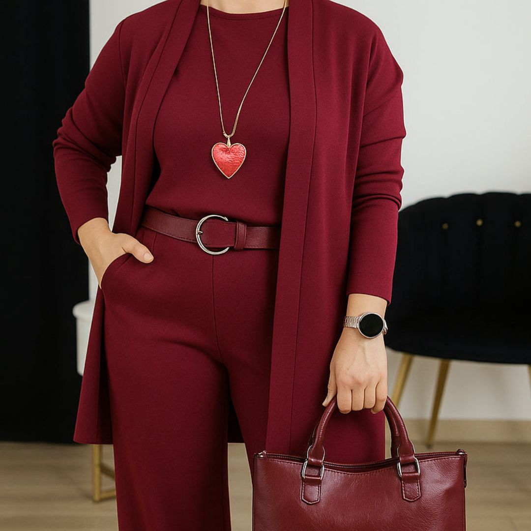 ENSEMBLE MAILLE TROIS PIÈCES POUR FEMMES