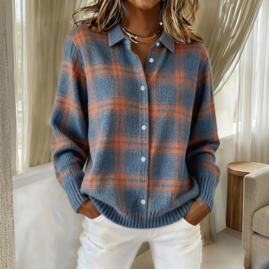 GILET TRICOTÉ À COL POUR FEMMES