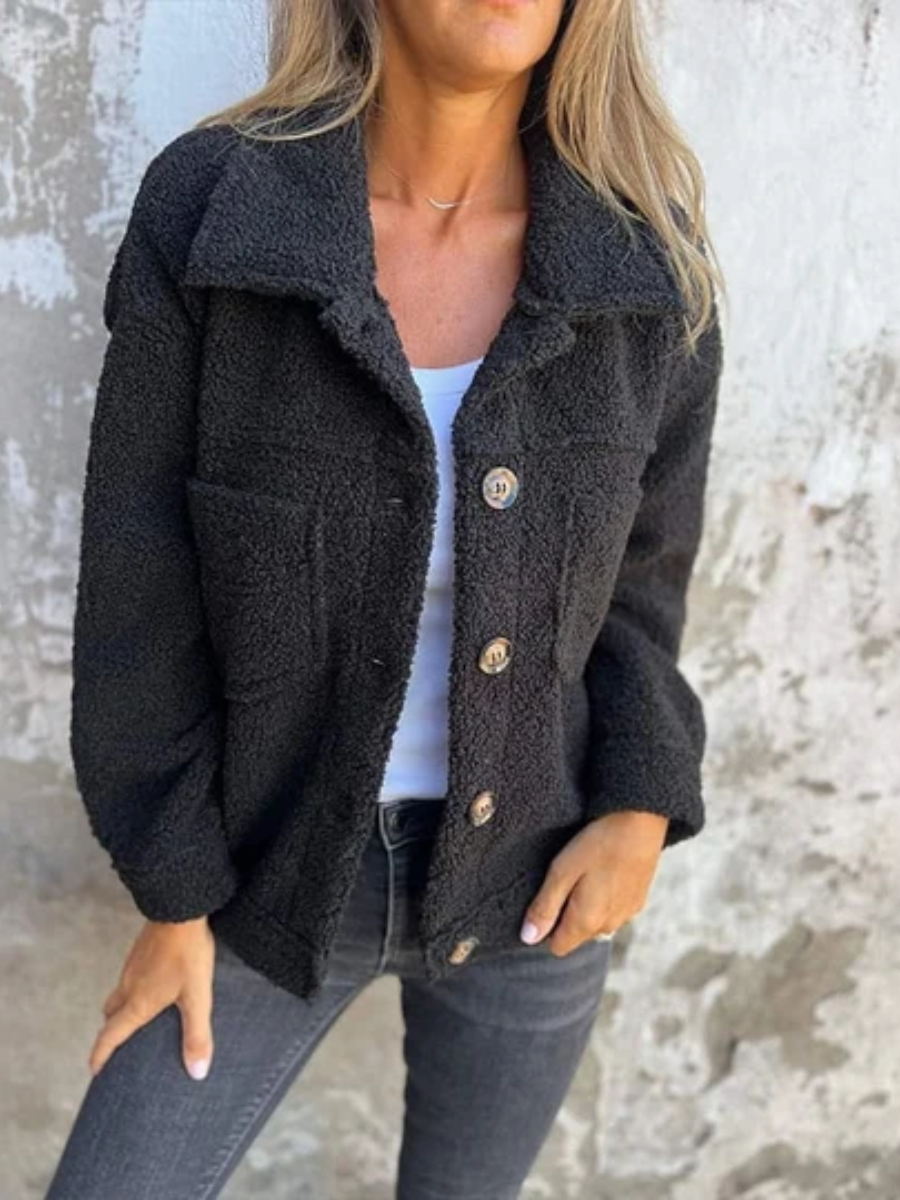 MANTEAU À BOUTONS TEXTURÉ POUR FEMMES