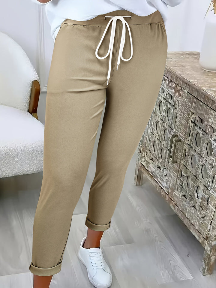 PANTALON SLIM À CORDON POUR FEMMES