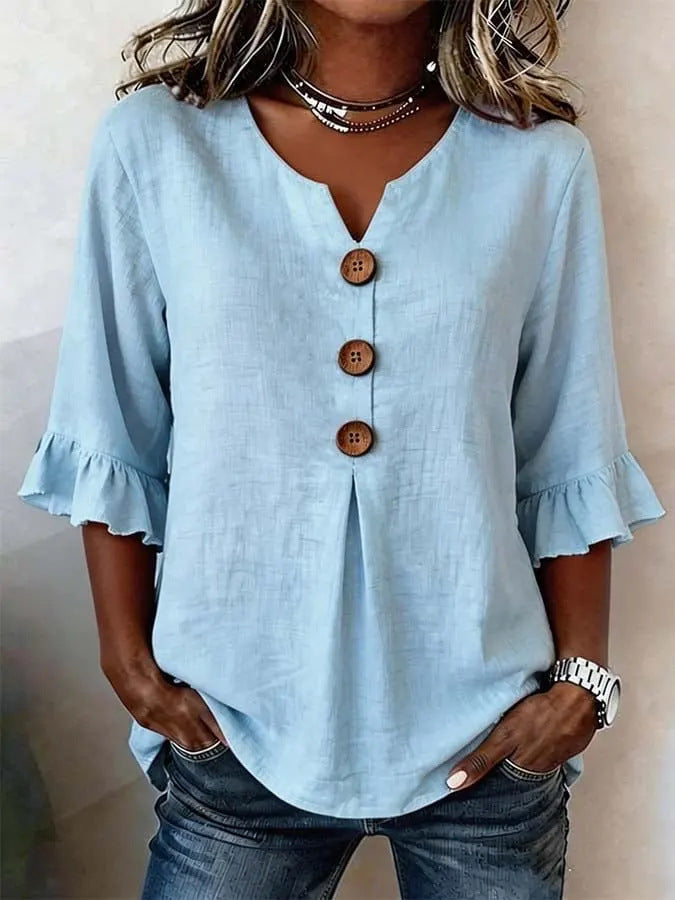 BLOUSE À VOLANTS ROMANTIQUE POUR FEMMES