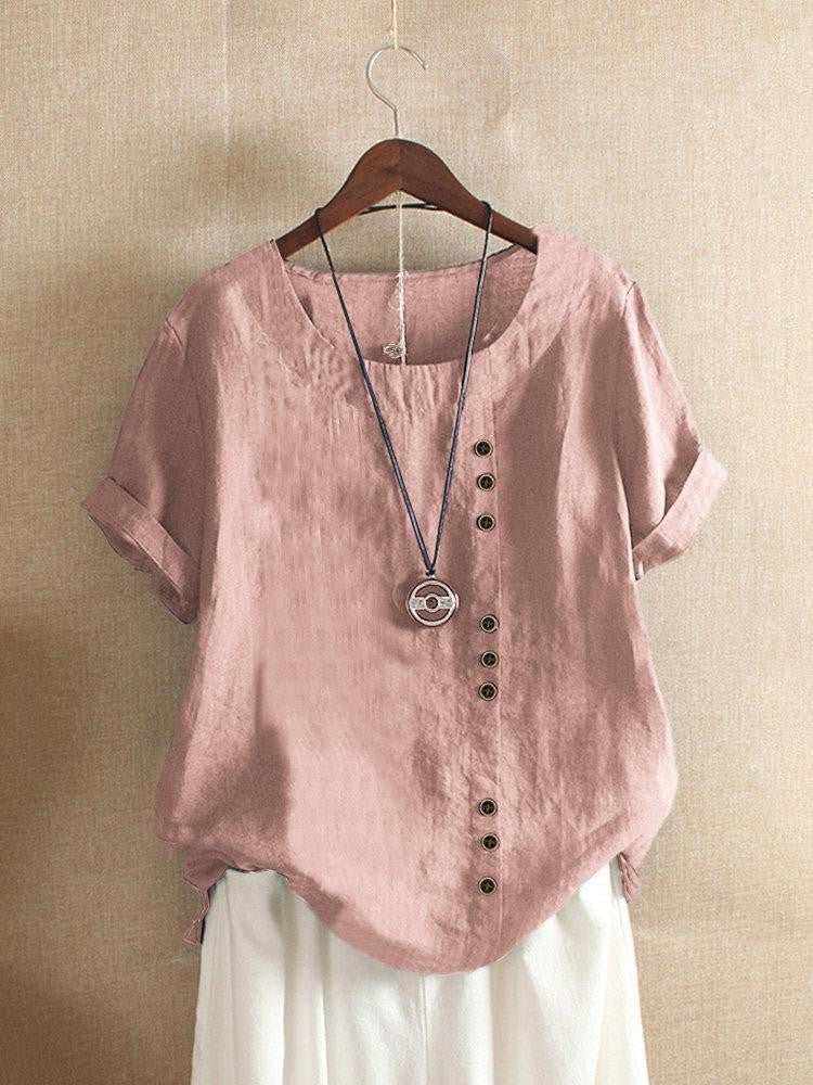 BLOUSE EN COTON À BOUTONS POUR FEMMES