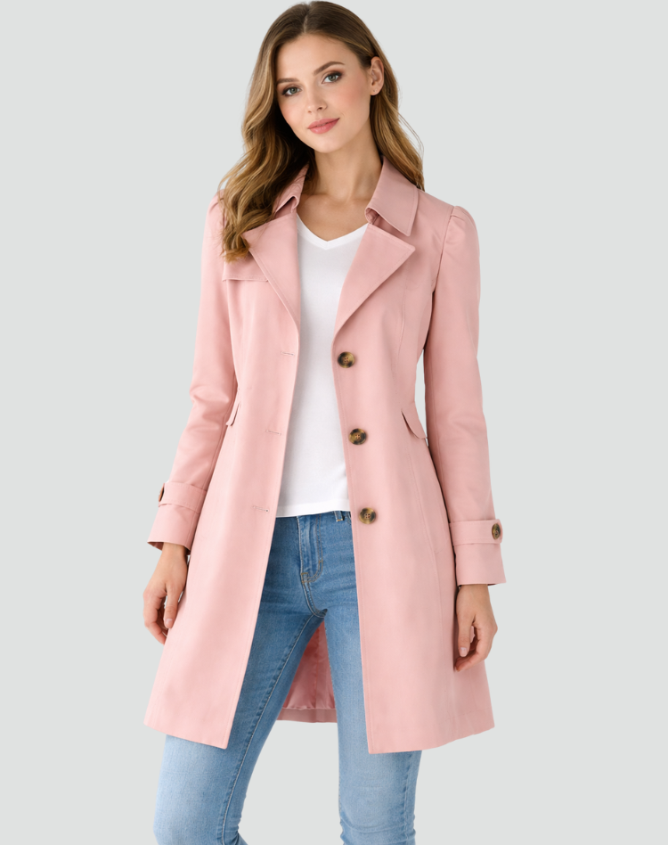 TRANCHÉE MANTEAU CLASSIQUE À REVERS POUR FEMMES