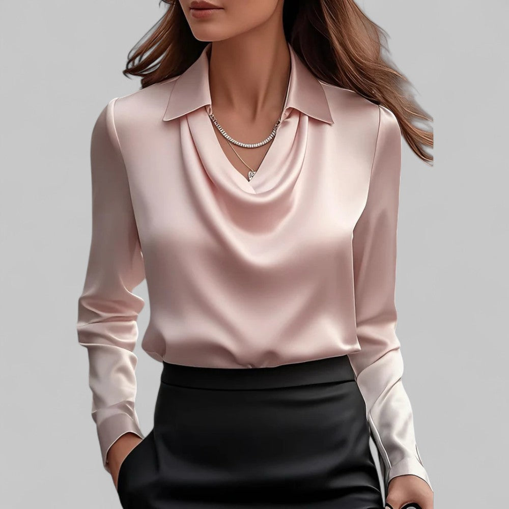 BLOUSE EN SATIN DRAPÉE POUR FEMMES