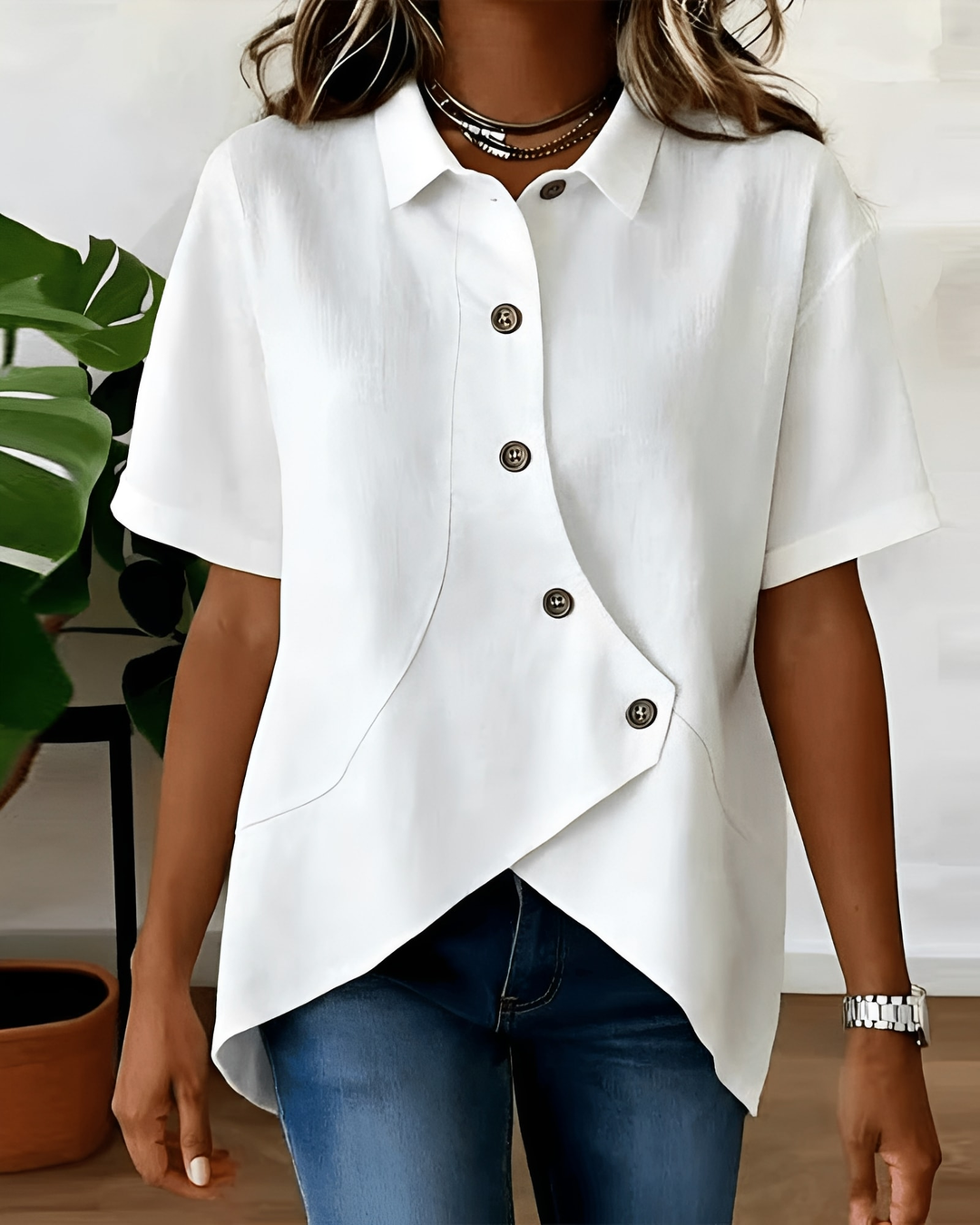 CHEMISE EN MELANGE DE LIN POUR FEMMES