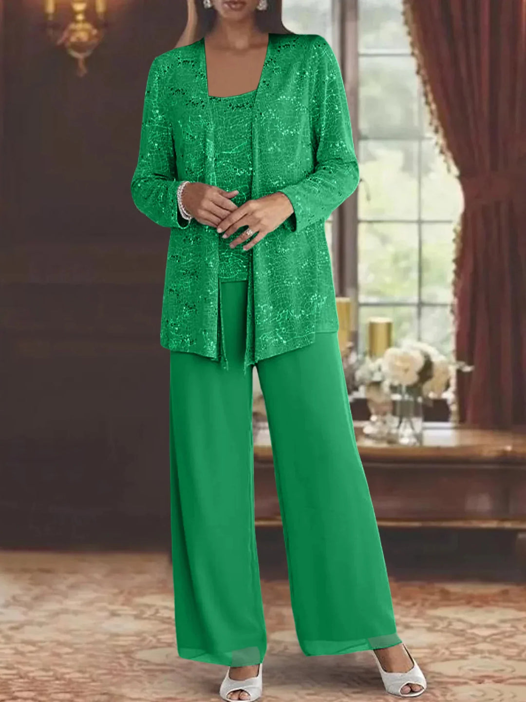 ENSEMBLE PANTALON EN MOUSSELINE POUR FEMME