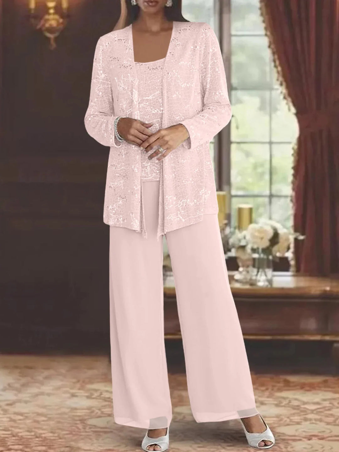 ENSEMBLE PANTALON EN MOUSSELINE POUR FEMME
