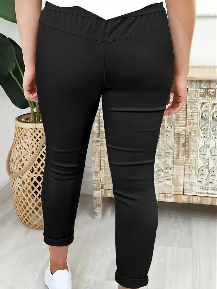 PANTALON SLIM À CORDON POUR FEMMES