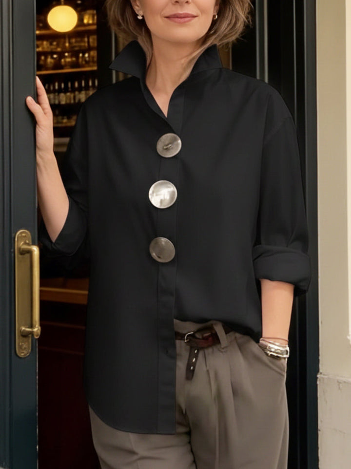 BLOUSE CLASSIQUE À BOUTONS POUR FEMME