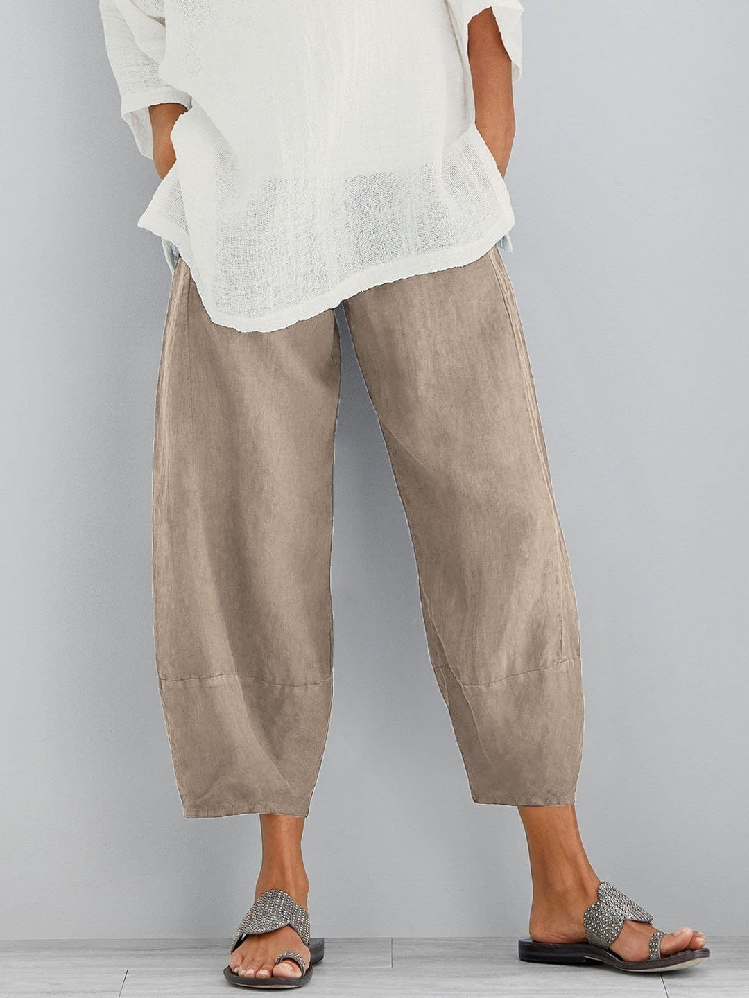 PANTALONS CROP EN COTON POUR FEMMES