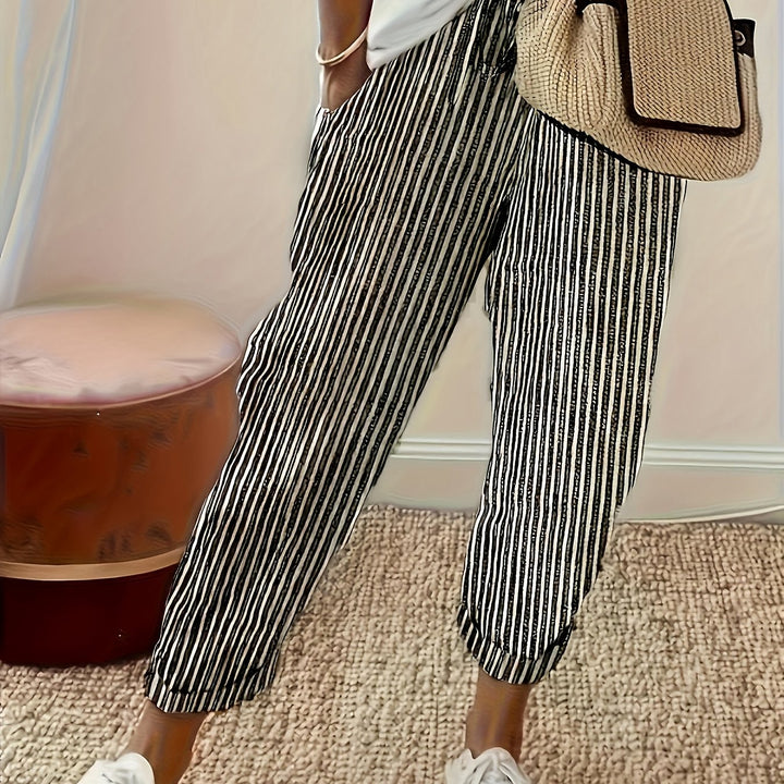 PANTALONS LARGES À RAYURES POUR FEMMES