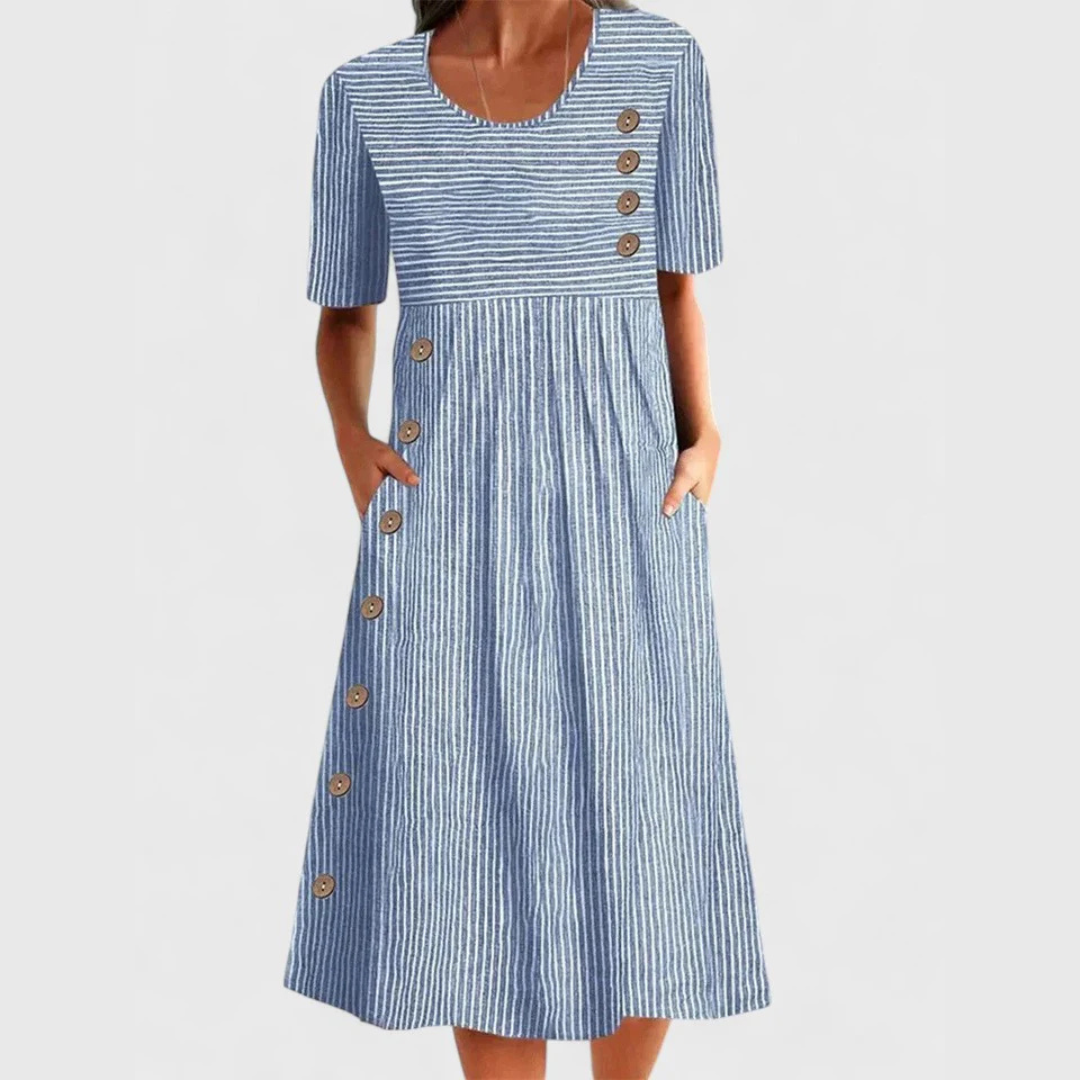 ROBE MIDI RAYÉE POUR FEMMES