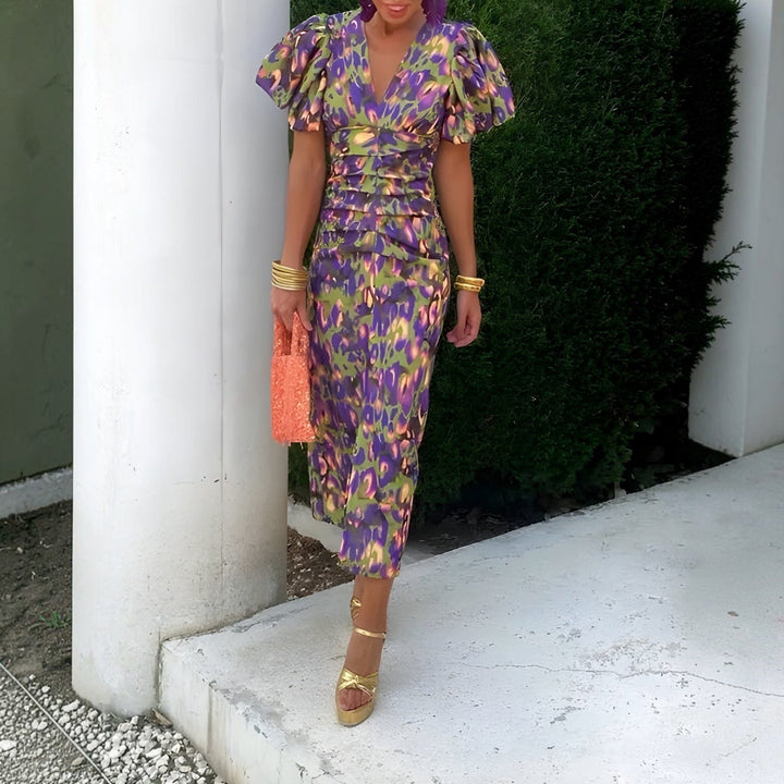 ROBE À MANCHES PLISSÉES POUR FEMMES