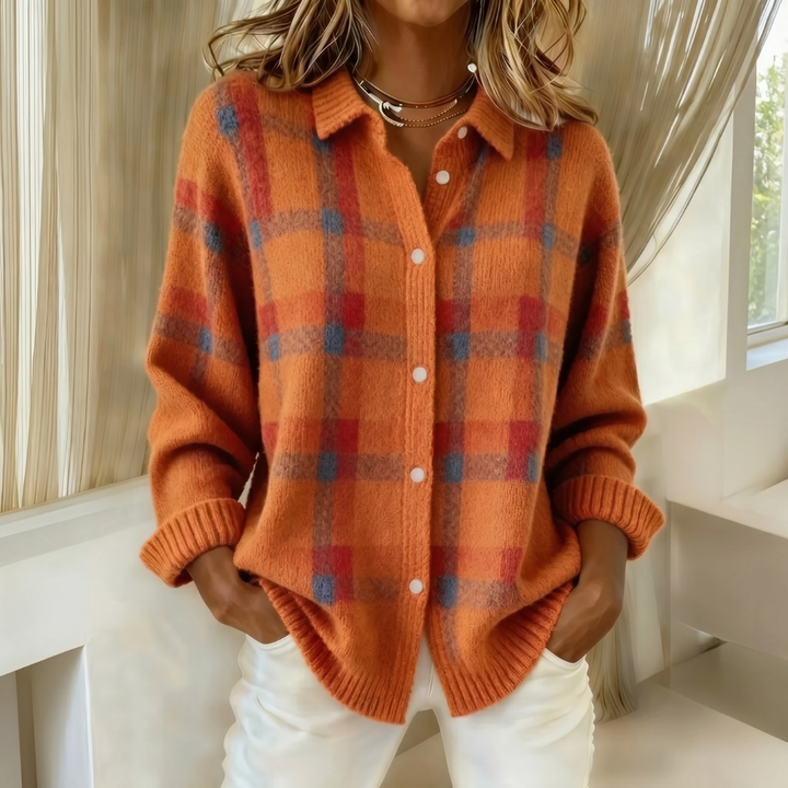 GILET TRICOTÉ À COL POUR FEMMES