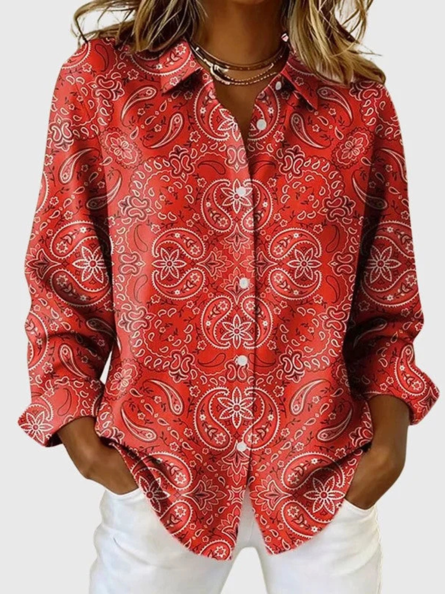 Bluza s kasmirovym vzorem, cervena