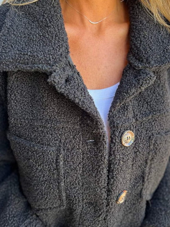 MANTEAU À BOUTONS TEXTURÉ POUR FEMMES
