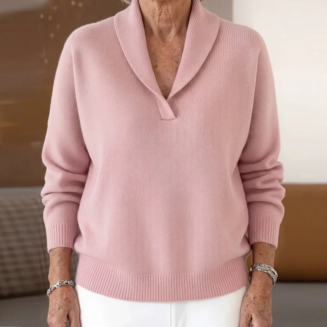 PULL DRAPÉ À COL EN V POUR FEMMES
