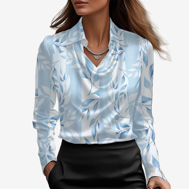 BLOUSE DRAPÉE COL COWL POUR FEMMES