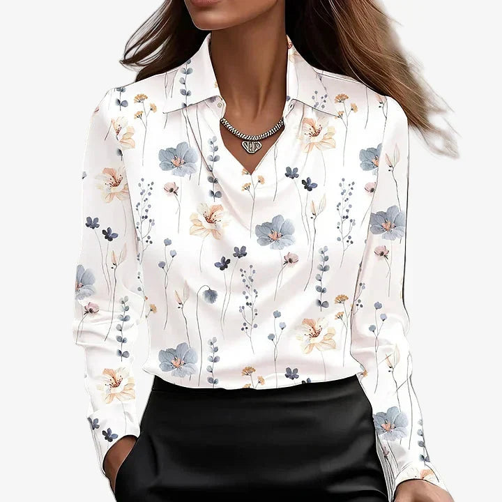 BLOUSE DRAPÉE COL COWL POUR FEMMES