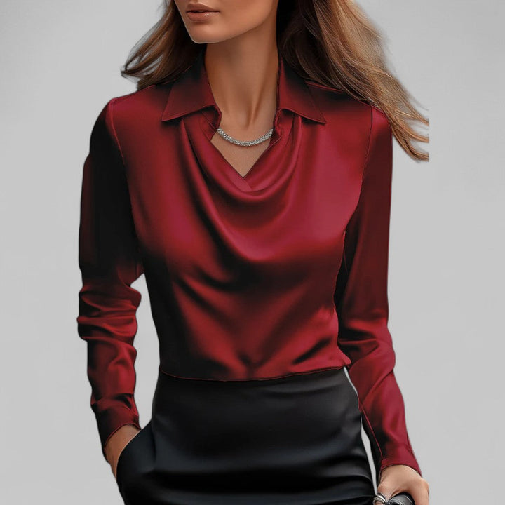 BLOUSE EN SATIN DRAPÉE POUR FEMMES