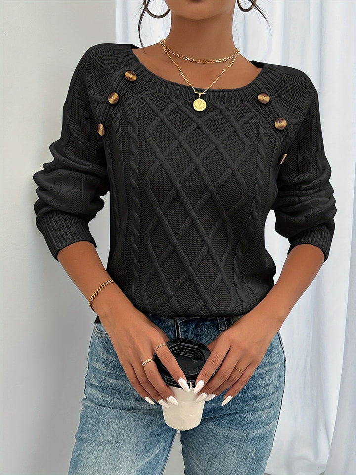 PULL TEXTURÉ À BOUTONS POUR FEMME