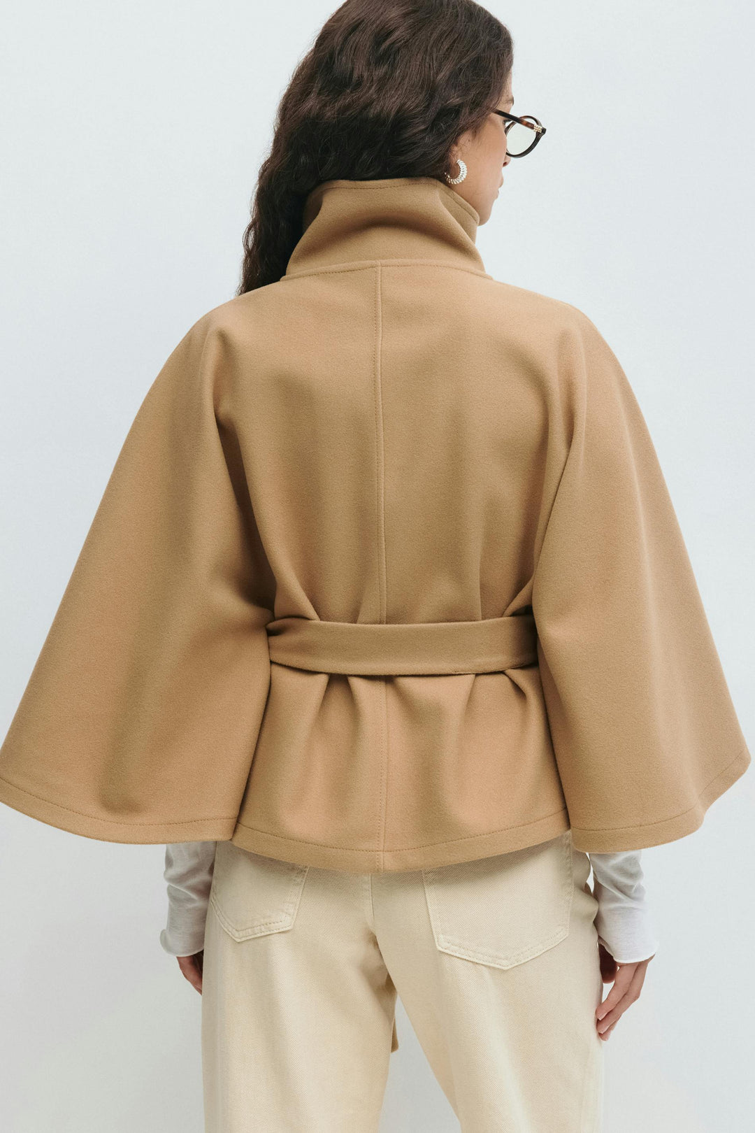 MANTEAU CAPE À CEINTURE POUR FEMMES