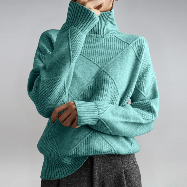 PULL COL ROLÉ DÉTENDUE POUR FEMMES