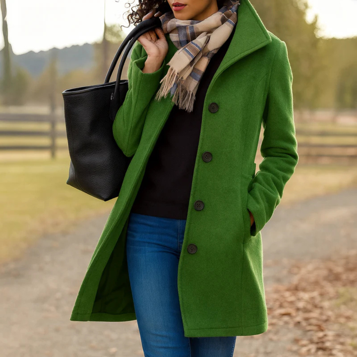 MANTEAU EN LAINE À COUPE DROITE POUR FEMMES