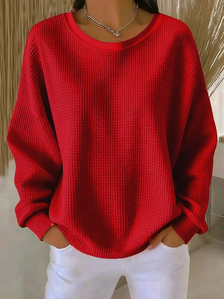 PULL OVERSIZE EN MAILLE GAUFRÉE POUR FEMME