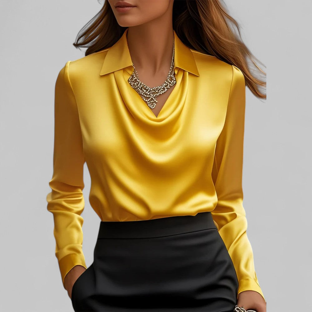 BLOUSE EN SATIN DRAPÉE POUR FEMMES