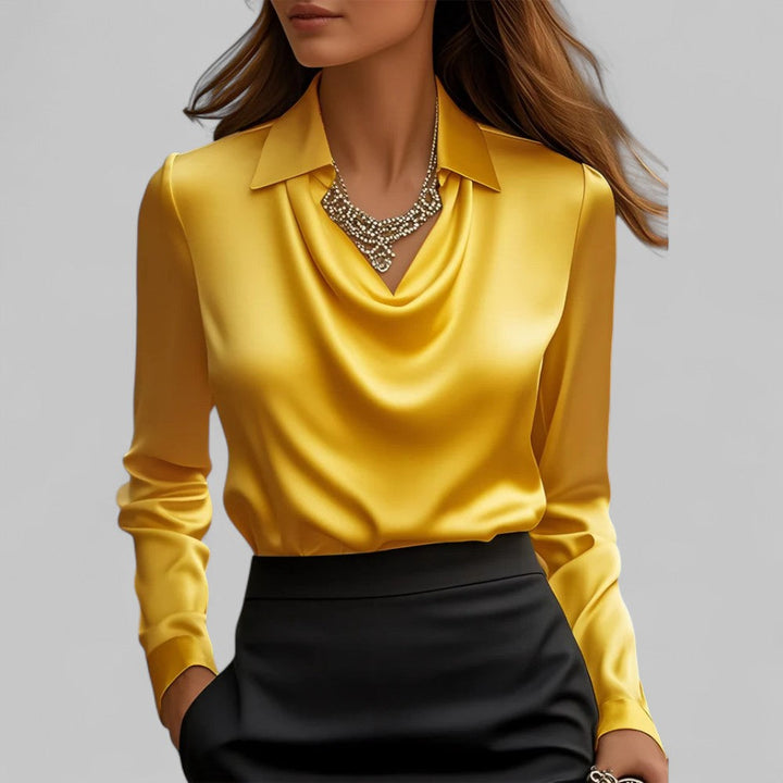 BLOUSE EN SATIN DRAPÉE POUR FEMMES