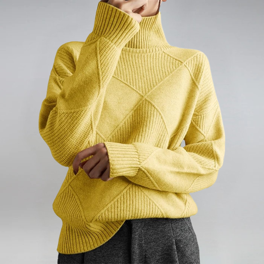 PULL COL ROLÉ DÉTENDUE POUR FEMMES