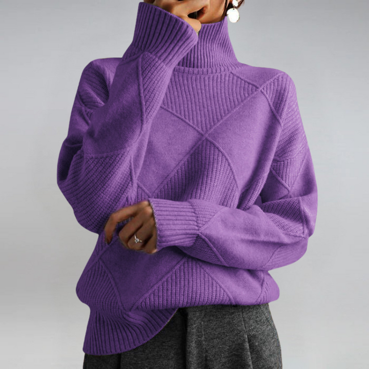 PULL COL ROLÉ DÉTENDUE POUR FEMMES