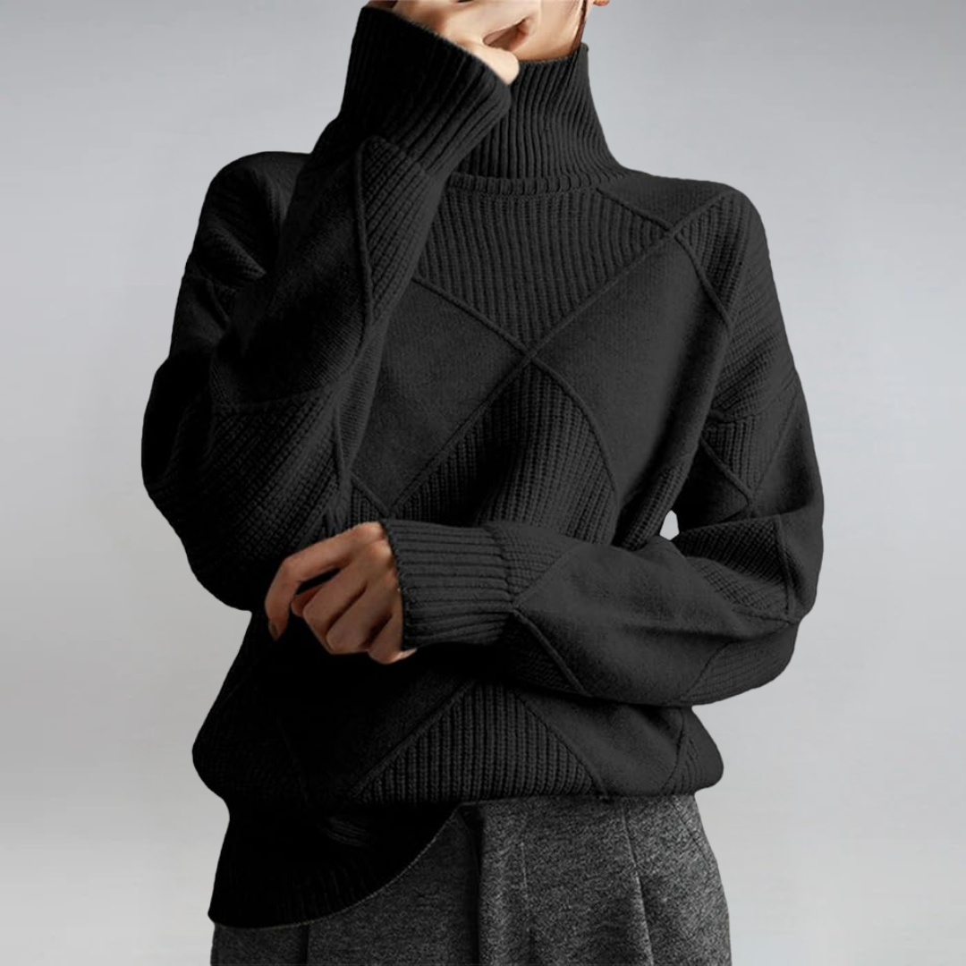 PULL COL ROLÉ DÉTENDUE POUR FEMMES