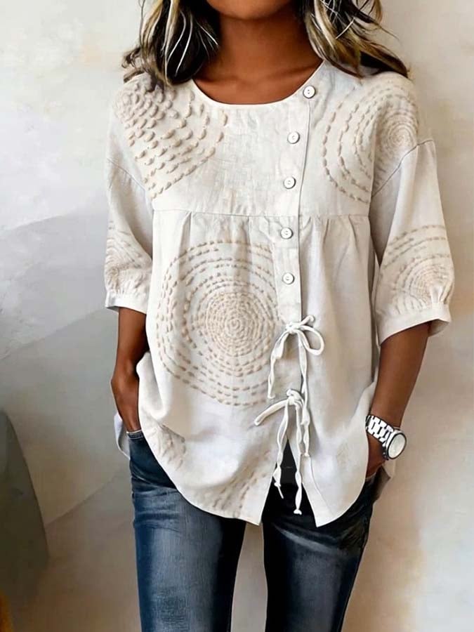 TOP BRODÉ CLASSIQUE POUR FEMME
