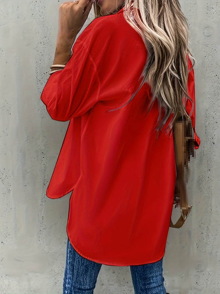 BLOUSE À MANCHES CHIC QUOTIDIENNE POUR FEMMES