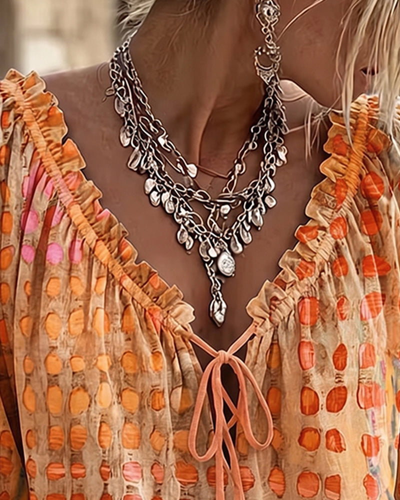 Lena | Halenka s puntíky a šněrováním