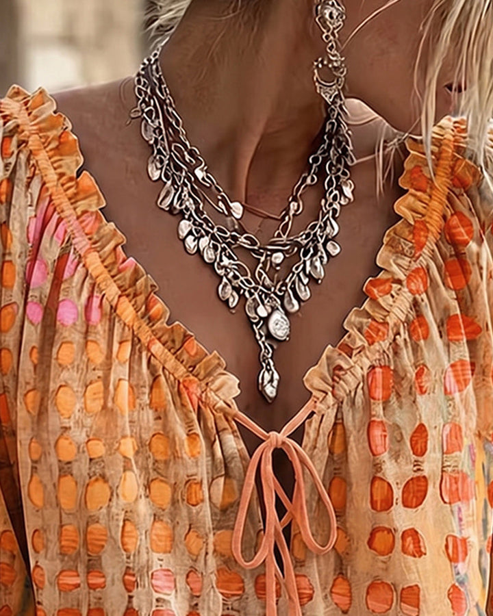 Lena | Halenka s puntíky a šněrováním